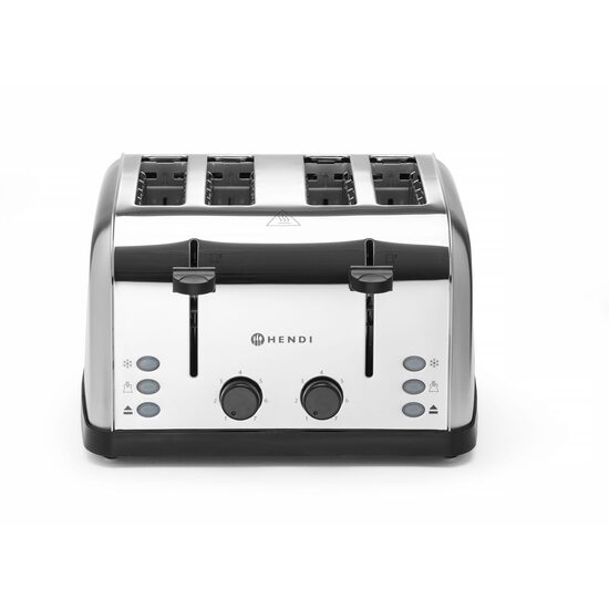 Тостер, 4 филийки, неръждаема стомана, 240V/1500w, 295x335x(H)180mm