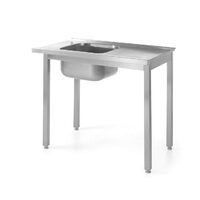 Зареждаща маса за съдомиялни с мивка – завинтена, HENDI, Kitchen Line, Ляв, 1000x600x(H)850мм
