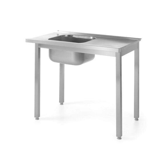 Зареждаща маса за съдомиялни с мивка – завинтена, HENDI, Kitchen Line, Ляв, 1000x600x(H)850мм