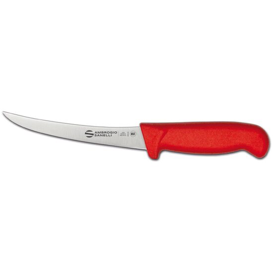 Нож за обезкостяване Supra Colore, Ambrogio Sanelli, извито острие, червен, (L) 290 mm