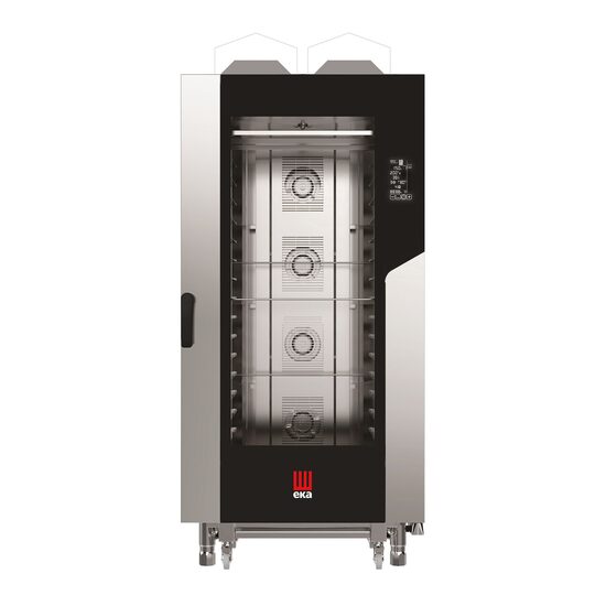 Cuptor pe gaz cu convectie cu abur Millennial Black Mask Bakery, 16 tavi 600x400 Tecnoeka, 230V/1450W, 30000kW, 930x1160x(H)2060mm