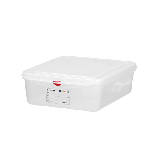 Контейнер GN 1/2 полипропилен, HENDI, GN 1/2, 4л, Прозрачен, 325x265x(H)65мм
