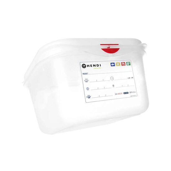 Контейнер GN 1/9 полипропилен, HENDI, GN 1/9, 0,6л, Прозрачен, 176x108x(H)65мм
