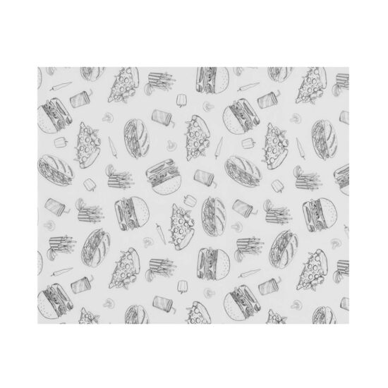 Маслоустойчивата хартия, HENDI, модел с fast-food илюстрация, 500 6p, 200x250мм