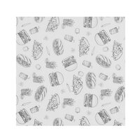 Hartie rezistenta la grasimi ,  HENDI, Fast Food Illustration Pattern, 500 pcs., 305x305mm