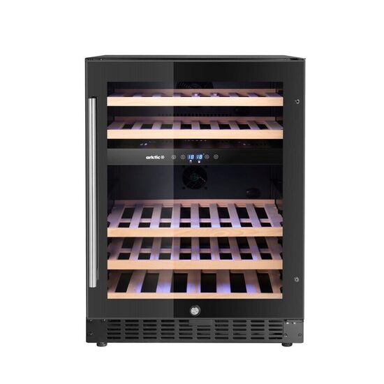 Racitor de vin, 2 zone, 44 sticle, Arktic, negru, 570x595x(H)820mm