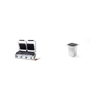 Двоен контактен грил (оребрен/гладък) + Тава GN 1/6 (150mm)