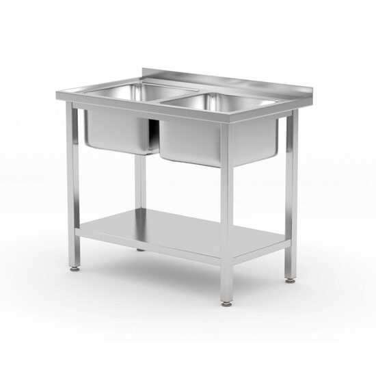 Masa cu doua chiuvete cu raft 1000x600x850mm